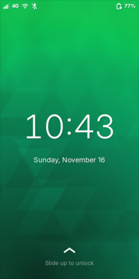 Phosh Lock Screen showing time and date