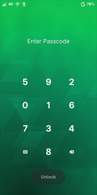 Phosh Lock Screen showing a scrambled PIN entry